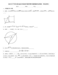 2025年下半年湖北省沙洋縣初中數(shù)學期中最新題庫及答案（奪冠系列）