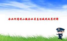 企業(yè)所得稅小微企業(yè)普惠性減稅政策講解課件