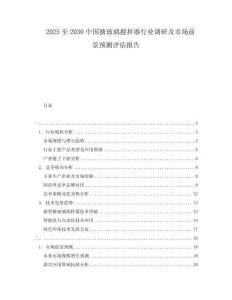 2025至2030中國搪玻璃攪拌器行業調研及市場前景預測評估報告