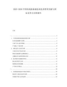 2025-2030中國高端裝備制造業技術壁壘突破與國際競爭力分析報告