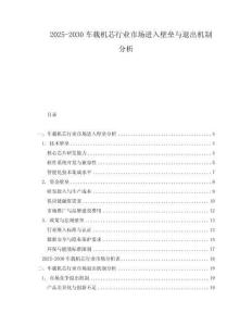 2025-2030車載機芯行業(yè)市場進入壁壘與退出機制分析