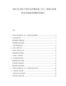 2025至2030中國自動車輛識別（AVI）系統(tǒng)行業(yè)調(diào)研及市場前景預(yù)測評估報(bào)告