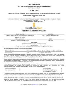 【SEC-2025行業(yè)研究報告】Form 10-Q SOUTHERN FIRST BANCSHARES INC