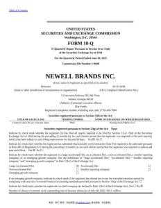 【SEC-2025行業(yè)研究報(bào)告】Form 10-Q NEWELL BRANDS INC.