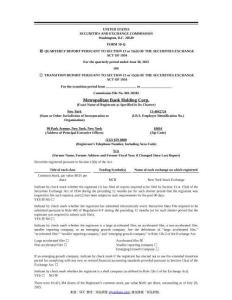 【SEC-2025行業(yè)研究報(bào)告】Form 10-Q Metropolitan Bank Holding Corp.