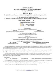【SEC-2025行業(yè)研究報(bào)告】Form 10-Q ILLUMINA INC.