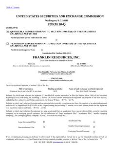 【SEC-2025行業(yè)研究報(bào)告】Form 10-Q FRANKLIN RESOURCES INC