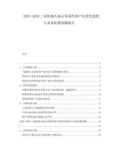 2025-2030工業(yè)機(jī)器人核心零部件國(guó)產(chǎn)化替代進(jìn)程與未來(lái)機(jī)遇預(yù)測(cè)報(bào)告