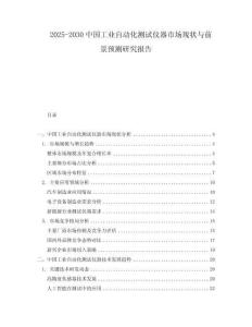 2025-2030中國(guó)工業(yè)自動(dòng)化測(cè)試儀器市場(chǎng)現(xiàn)狀與前景預(yù)測(cè)研究報(bào)告