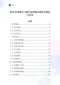 2025年磁懸浮飛碟行業(yè)跨境出海項目商業(yè)計劃書