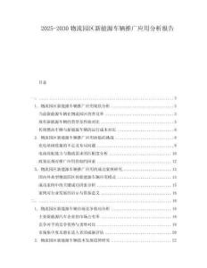 2025-2030物流園區新能源車輛推廣應用分析報告