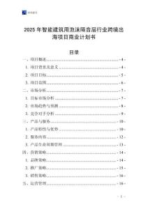 2025年智能建筑用泡沫隔音層行業(yè)跨境出海項目商業(yè)計劃書
