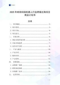 2025年磚塊碼垛機器人行業(yè)跨境出海項目商業(yè)計劃書
