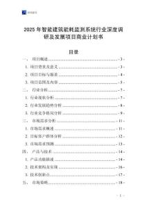 2025年智能建筑能耗監測系統行業深度調研及發展項目商業計劃書