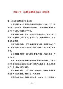 2025年《火眼金睛煉成記》觀后感