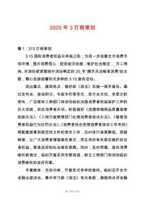2025年3打假策劃