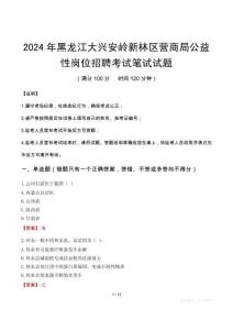 2024年黑龍江大興安嶺新林區(qū)營(yíng)商局公益性崗位招聘筆試真題