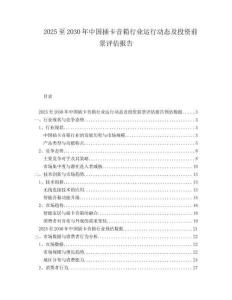 2025至2030年中國插卡音箱行業運行動態及投資前景評估報告