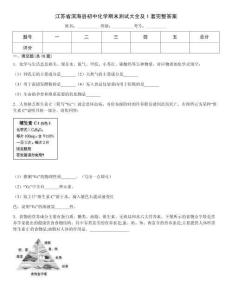江蘇省濱?？h初中化學期末測試大全及1套完整答案