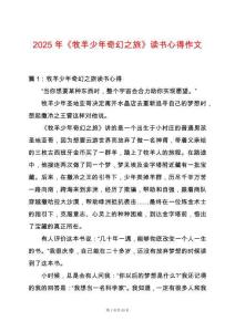 2025年《牧羊少年奇幻之旅》讀書(shū)心得作文