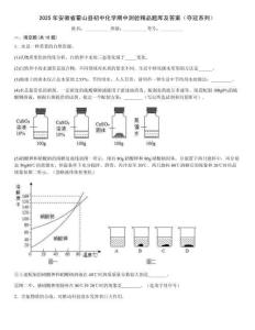 2025年安徽省霍山縣初中化學期中測驗精品題庫及答案（奪冠系列）