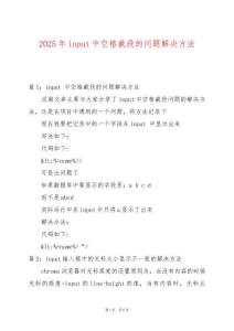 2025年input中空格截段的問題解決方法