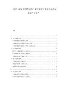 2025-2030中國(guó)存儲(chǔ)芯片制程突破對(duì)全球市場(chǎng)格局影響評(píng)估報(bào)告