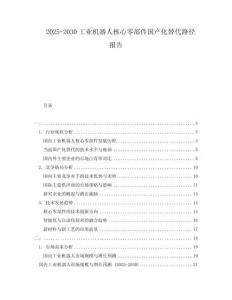 2025-2030工業機器人核心零部件國產化替代路徑報告
