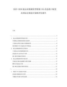 2025-2030航運業(yè)脫碳轉(zhuǎn)型船舶LNG改造港口配套及國際法規(guī)適應(yīng)策略評估報告