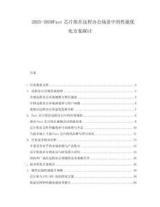 2025-2030Fast芯片組在遠(yuǎn)程辦公場景中的性能優(yōu)化方案探討