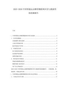 2025-2030中國智能運動繃帶物聯網應用與數據價值挖掘報告