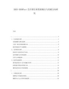 2025-2030Fast芯片組行業(yè)發(fā)展痛點(diǎn)與突破方向研究