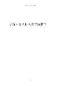 2023年手持云臺項(xiàng)目風(fēng)險評估報告
