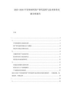 2025-2030半導(dǎo)體材料國產(chǎn)替代進(jìn)程與技術(shù)壁壘突破分析報告