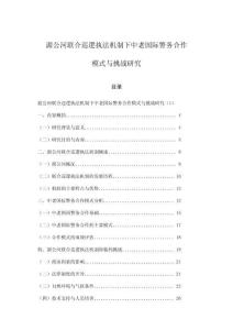 湄公河聯合巡邏執法機制下中老國際警務合作模式與挑戰研究