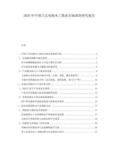 2025年中國立式雙軸木工銑床市場調查研究報告