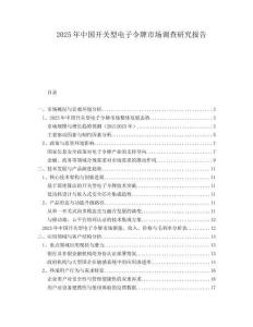 2025年中國開關型電子令牌市場調查研究報告