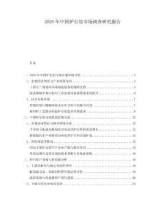 2025年中國爐臺組市場調查研究報告