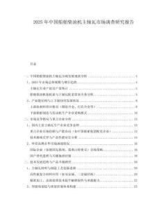2025年中國船舶柴油機主軸瓦市場調查研究報告