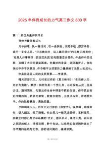 2025年伴我成長的力氣高三作文800字