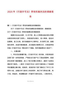 2025年《行政許可法》貫徹實(shí)施狀況的調(diào)查報(bào)告