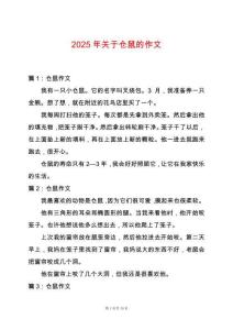 2025年關(guān)于倉鼠的作文