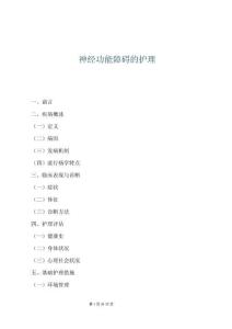 神經(jīng)功能障礙的護(hù)理