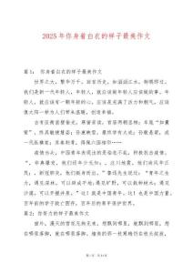 2025年你身著白衣的樣子最美作文