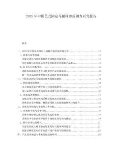 2025年中國美式固定馬桶椅市場調查研究報告