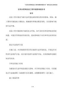 區雨水管網改造工程環境影響報告書（模板）