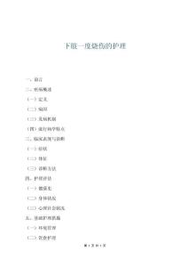 下肢一度燒傷的護理