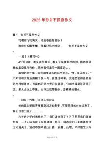 2025年你并不孤寂作文