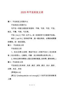 2025年不足的反義詞