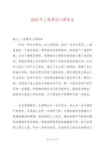 2025年上黨課后心得體會